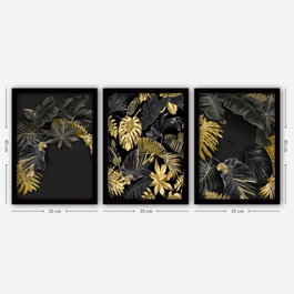 Wallity 3SC92 Cuadro Decorativo Enmarcado 3 Piezas 100% MDF 35x45cm
